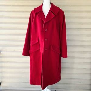 Talbots red wool pea coat plus size
